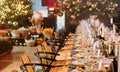 New year table decor restaurant festive party Royalty Free Stock Photo
