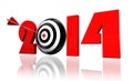 2014 new year and target arrow Royalty Free Stock Photo