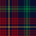 New Year tartan plaid pattern vector. Blue, red, green, yellow multicolored dark herringbone textured check plaid graphic. Royalty Free Stock Photo