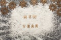 New year text, decoration background Royalty Free Stock Photo