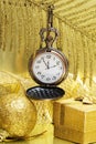 New Year time on golden clock