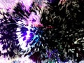 New Year tinsel with neon lights on a Christmas tree closeup Royalty Free Stock Photo