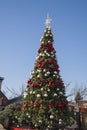 New Year tree in Krasnodar on sunny day