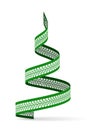 New Year tree made of tire tracks twisted in a spiral shape. Vector 3d illustration on a white background. Royalty Free Stock Photo