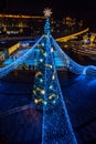 New Year tree on Paveletskaya square in the center of Moscow