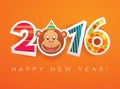 New Year vector card 2016 Royalty Free Stock Photo