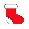 New year vector design. Christmas sock. Isolate for background.