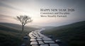 New year 2026: a winding path symbolizing consistency and discipline forward Royalty Free Stock Photo