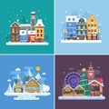 New Year and Winter Travel Backgrounds