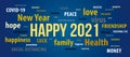 2021 new year word collage