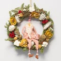 New year wreath with santa