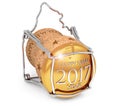 New year's 2017 champagne cork Royalty Free Stock Photo