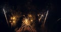 New year's eve fireworks display celebration loop seamless of real fireworks background Royalty Free Stock Photo