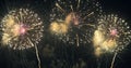 New year's eve fireworks display celebration loop seamless of real fireworks background Royalty Free Stock Photo