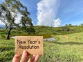 NEW YEAR& x27;S RESOLUTION text on paper background. New year concept. Stock photo. Royalty Free Stock Photo