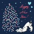 New Year, 18. Yoga-Dog Royalty Free Stock Photo