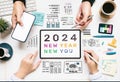 2024 New year new you concepts with person on desk Royalty Free Stock Photo