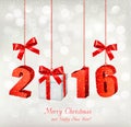 2016 New Years background with gift. Royalty Free Stock Photo