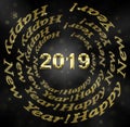 New Years background by 2019 Royalty Free Stock Photo