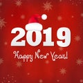 New Years Card With Red Santa Hat Royalty Free Stock Photo