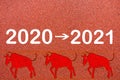 New Years Coming Concept. Year of the bull. The year 2021 is coming. Royalty Free Stock Photo