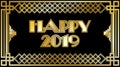 2019 New Years Countdown clock with black and gold background Royalty Free Stock Photo