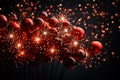 New Years day firework black background Royalty Free Stock Photo
