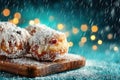 New Years Dutch oliebollen with powdered sugar Royalty Free Stock Photo