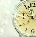 New years eve celebration with clock stock photo Royalty Free Stock Photo