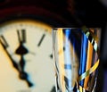 New years eve celebration with clock showing few minutes before midnight Royalty Free Stock Photo