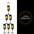 New years eve celebration. Black minimalistic round stickers Royalty Free Stock Photo