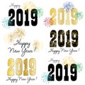 2019 new years eve clipart graphics Royalty Free Stock Photo