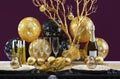 New Years Eve Dinner Table Setting. Royalty Free Stock Photo