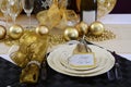 New Years Eve Dinner Table Setting. Royalty Free Stock Photo