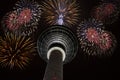 New Years Eve fireworks at the Berlin TV Tower Berliner Fernsehturm