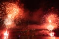 New years eve New York Manhattan fireworks. New York Fireworks over Manhattan. New York City 4th of July Fireworks. New Royalty Free Stock Photo