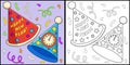New Years Eve Party Hat Coloring Page Illustration Royalty Free Stock Photo