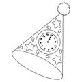 New Years Eve Party Hat Isolated Coloring Page Royalty Free Stock Photo