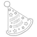 New Years Eve Party Hat Isolated Coloring Page Royalty Free Stock Photo