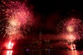 New years eve New York Manhattan fireworks. New York Fireworks over Manhattan. New York City 4th of July Fireworks. New Royalty Free Stock Photo