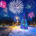 New Years firework display in Zakopane