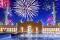 New Years fireworks display in Abu Dhabi Royalty Free Stock Photo