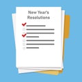 New years resolutions check list goals plan check mark illustration paper with checkbox of plan