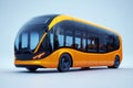 New yellow city bus on white background. Modern bus on the background Royalty Free Stock Photo