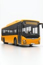 New yellow city bus on white background. Modern bus on the background Royalty Free Stock Photo