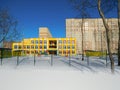 New yellow kindergarten building Royalty Free Stock Photo