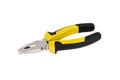 New yellow pliers isolated on a white background.