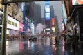NEW YOR, UNITED STATES - Apr 15, 2015: new york at night raining with traffic (new york
