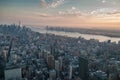 New York aerial at dusk