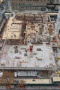 New York, New York: Aerial view of men and materials during the construction of a 42-story high-rise apartment building Royalty Free Stock Photo